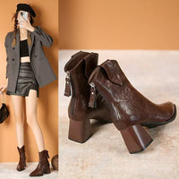 Retro Pointed-toe Trendy And Cool All-season Ankle Boots That Pair Effortlessly With Any Look