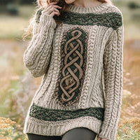 Stylish Personalized Casual Womens Wear With A Crew Neck And Long Sleeves