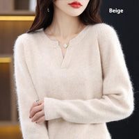 Autumn And Winter Mink Sweater Women's Loose Plus Size Base Fleece Shirt