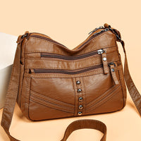Ladies New High-grade Soft Leather Messenger Bag Vintage Leather