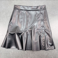 Versatile Asymmetrical Leather Skirt