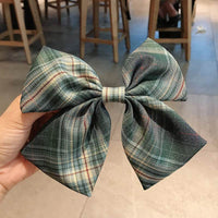 Girl's Plaid Bow Hairpin