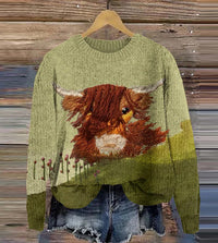 Needle Digital Printing 3D Round Neck Sweater Street Comfortable