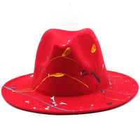New Unisex Artists Fedora With Colorful Graffiti Paint