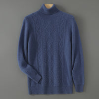 Business-casual High-neck Jacquard Thickened Loose-fitting Pullover Sweater