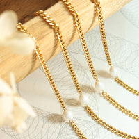 Instagram-style Water Pearl Necklace Titanium Steel