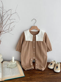 Baby Boy And Girl Cute Bear Head Twist Jumpsuit