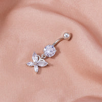 Personalized Retro Micro-inlaid Butterfly Belly Button Nails Simple