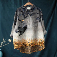 Round Neck Shirt Vintage Printed Shirt