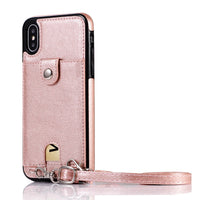 Card protective sleeve lanyard leather case
