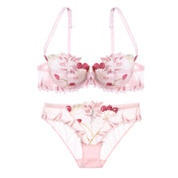 Ultra-thin Transparent Mesh Embroidered Lace Underwear Big Chest Small