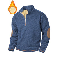 Men's Stand-up Collar Thick Zipper Sweater Jacket Casual Jacquard
