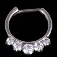 European And American Popular Septum16k Real Gold Personality Real Zirconium Creative Punk Piercing Nose Ring Circle Ornament