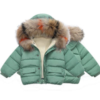 Children's down cotton padded plus velvet