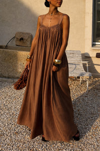French-style Elegant Pleated Slip Dress