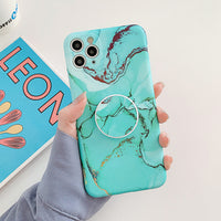 Compatible with Apple , Colorful Frosted Marble Mobile Phone Case