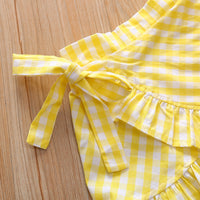 Two-piece skirt with flying sleeves and ruffles