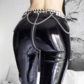 PU glossy leather pants casual leggings zipper leather pants