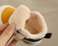 Toddler Shoes High Help Soft Soles Warm Cotton Shoes And Suede Leather Shoes For Infants Slip