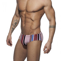 Mens Low-rise Sexy Striped Bikini Briefs With A Triangular Cup Design