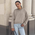 Thick Short Round Neck Solid Color Sweater For Women