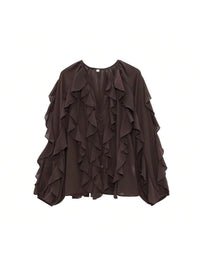 Women's Laminated Versatile Long Sleeve Shirt Pullover
