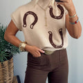 Womens Casual Colorblock Embroidered Loose Sweater