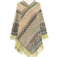 Warm Autumn And Winter Colorful Ethnic Style Pullover Cloak Women