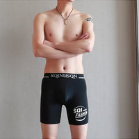 Ice Silk Plus Men's Sports Fitness Anti-wear Leg Anti-exposure Youth Long Boxers
