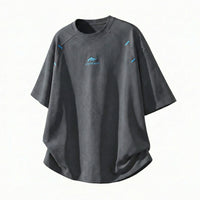 Structured Spliced Textured Short-Sleeve T-Shirt For Men