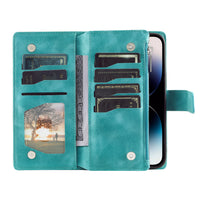 Multi-card Embossed Totem Leather Card Zipper Bag Phone Case