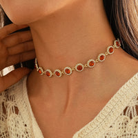 Colorful Rhinestone Choker  Personalized Gem Necklace  Custom Light Luxury Niche Design High-End Clavicle Chain