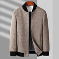 Business Casual Cotton And Thickening Stand Collar Zipper Woolen Jacket