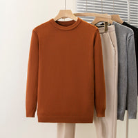 Round Neck Sweater Men's Solid Color Casual Bottoming Sweater