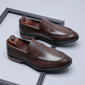British-style Minimalist Business Formal Slip-on Casual Mens Leather Shoes