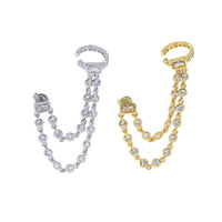 European And American Popular Round Zircon Square Zircon Ear Studs