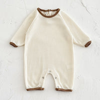 Newborn Rompers Baby Waffle Short Sleeve Rompers