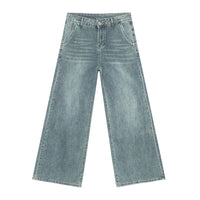 Draping Mop Wide Leg Loose Washed Jeans Tide