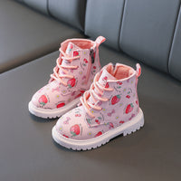 Girls Martin Boots Cute Strawberry Short Boots