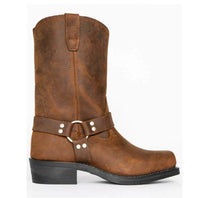 Vintage Men's Cowboy Boots Belt Buckle Ring High Top