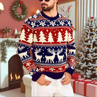 Mens Casual Crew-Neck Long-Sleeve Sweatshirt With A Printed Design
