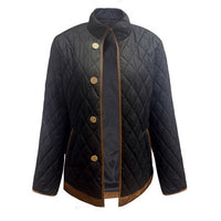 Classic Plaid Diamond Cotton Jacket Women's Short Stylish