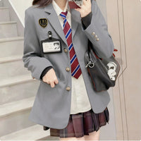 Springautumn Korean Style Navy Blazer For Women