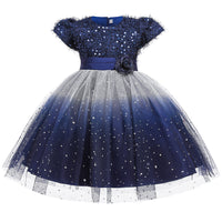 Children's sparkling starry sky dress wedding host catwalk