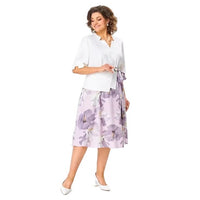 Short-sleeve V-neck Dress With A Unique Print