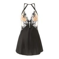 Women's Spring And Autumn Ice Silk Lace Suspender Nightdress