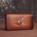 Women's Retro Real Leather Zipper Wallet