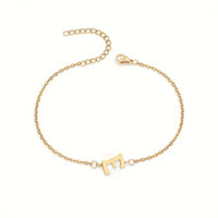 Minimalist Stainless Steel Bracelet With Real Gold Lettering Inside The Cuff