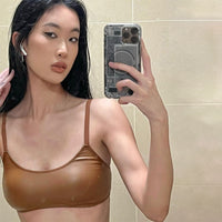 Fashion Solid Color Slimming Navel Strap Bra
