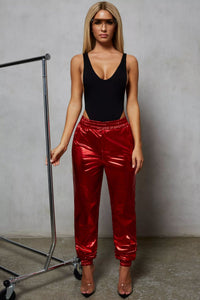 European and American fashion casual leather pants